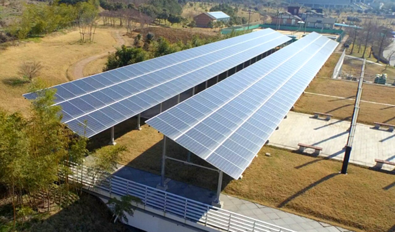 영농병행 50kW — 벼농사 위 가변 거치